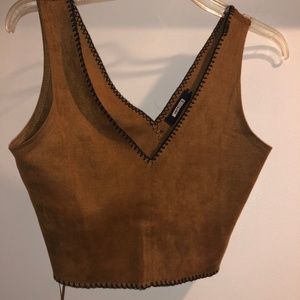 Missguided faux suede crop top